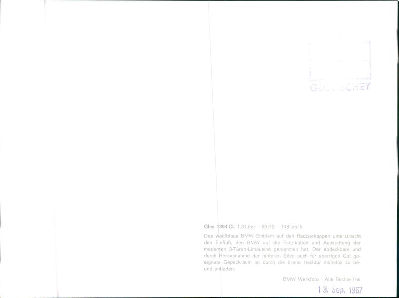 Glas 1304 CL 1.3 Liter - Vintage Photograph