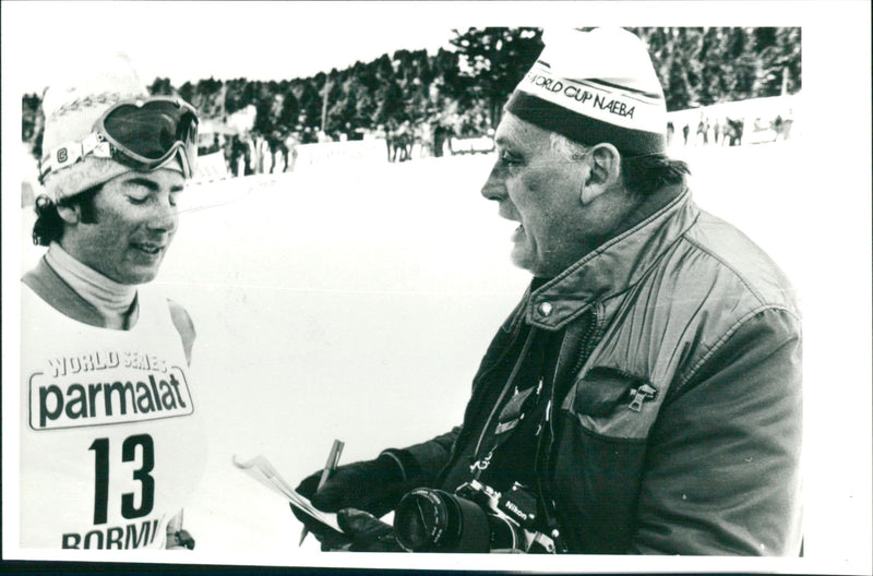 Ingemar Stenmark och Serge Lang i Bormio - Vintage Photograph