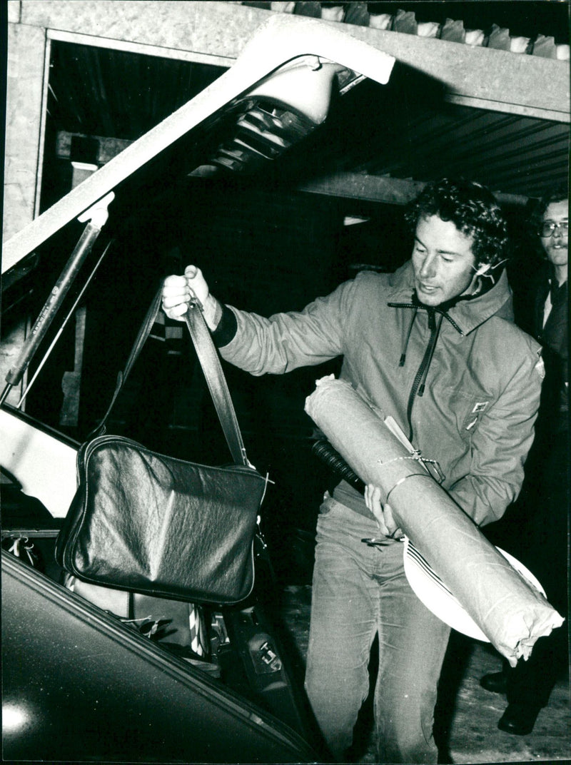 Ingemar Stenmark packs the car - Vintage Photograph