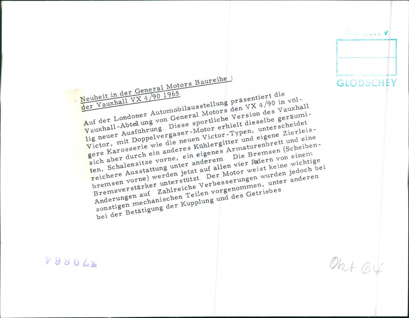 1965 Vauxhall VX 4/90 - Vintage Photograph