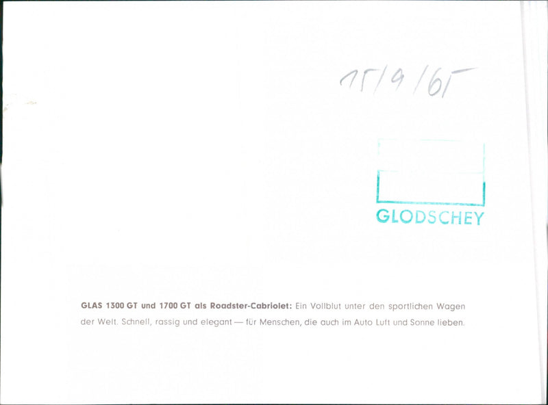 Glas 1300 GT - Vintage Photograph