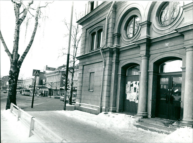 Gymnasium building, Mimerskolan Umeå center - Vintage Photograph