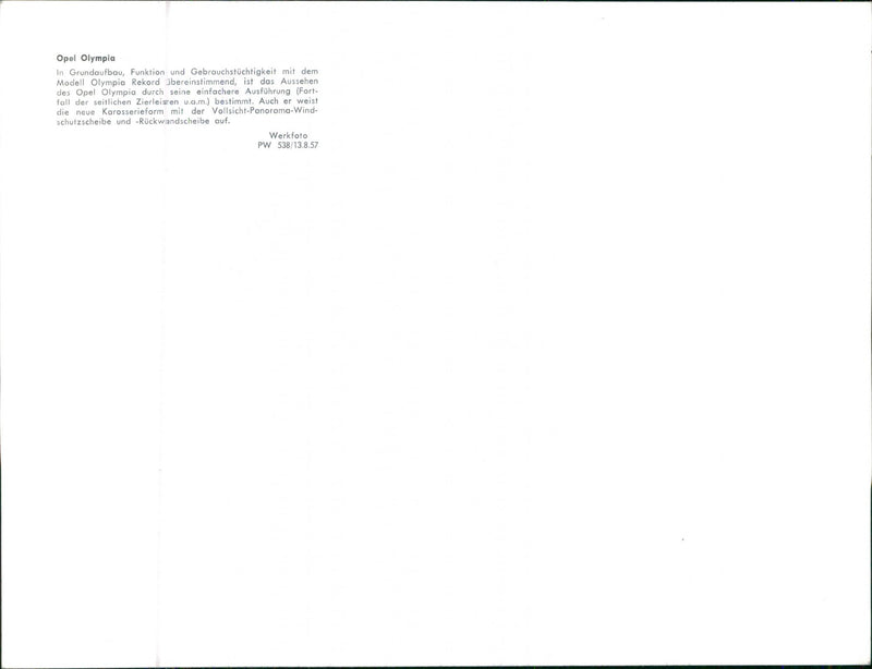 Opel Olympia - Vintage Photograph