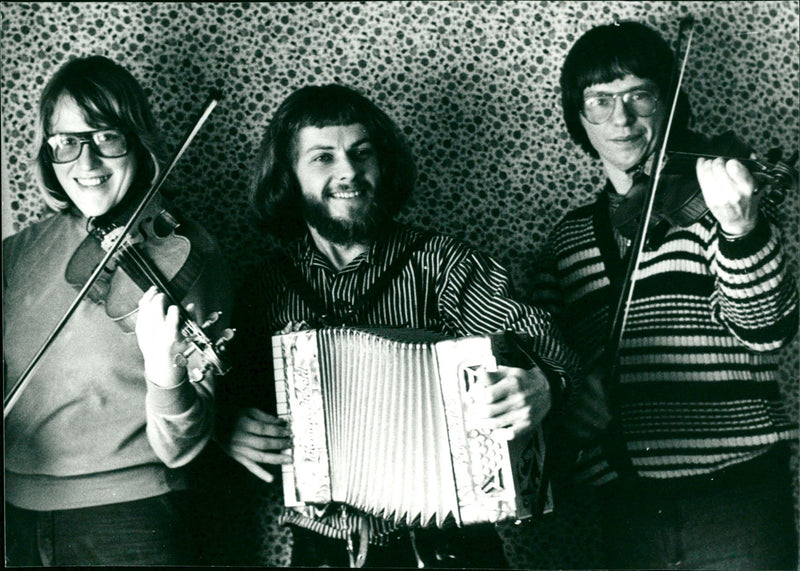 Siv Burman, Petter Perstrand and Gunnar Karlsson, musicians from Umeå - Vintage Photograph