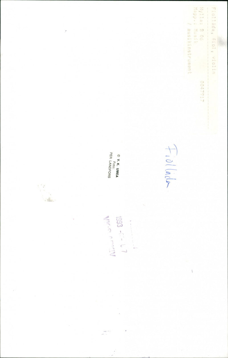 1993 MUSIC INSTRUMENTS INCLUDING MAPPA FIOLLADA VIOLIN VIC - Vintage Photograph