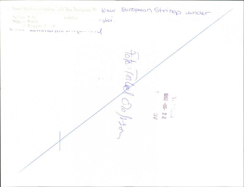 1992 MUSIC GROUPS UMEA SINFONIETTA WEW EUROPEAN TALEL ISKA UNDER DELSON WUR STRI - Vintage Photograph