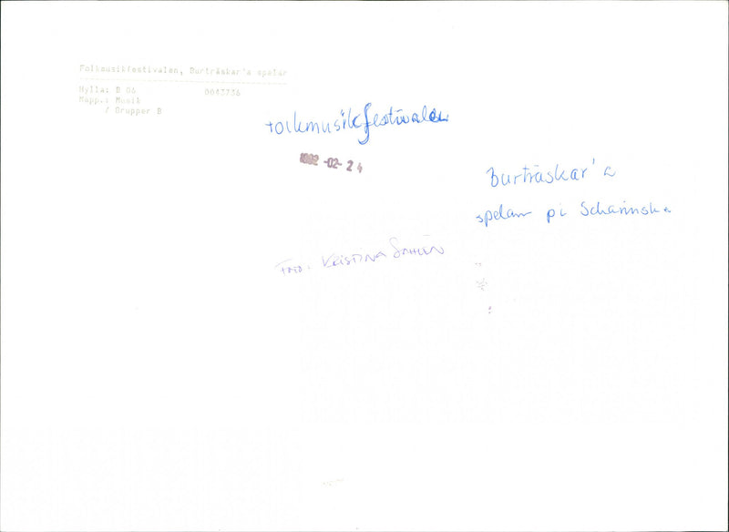 Burträskar'a plays at the Scharinska villa during the Folk Music Festival - Vintage Photograph