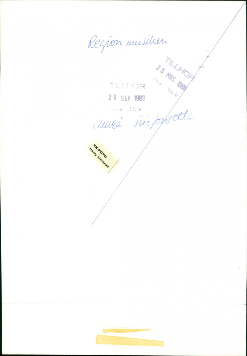 1986 MUSIC GROUPS UMEA SINFONIETTA MRS RKV LINDWALL HARRY CUPHIETTA KLEMEA RECRO - Vintage Photograph