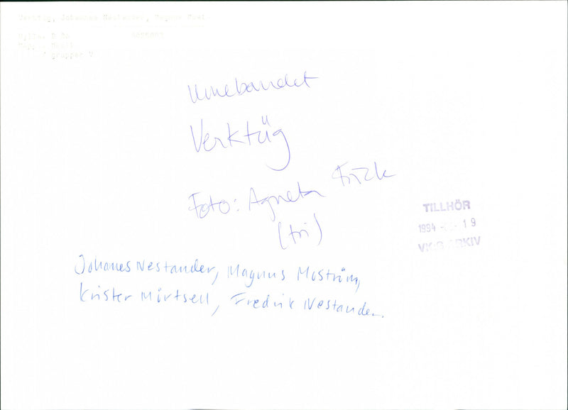 Music groups Tools - Vintage Photograph