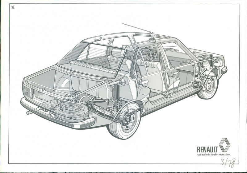 Renault 18 drawing - Vintage Photograph