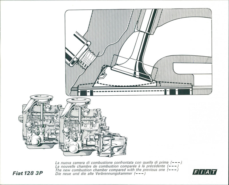 Fiat 128 3p drawings - Vintage Photograph