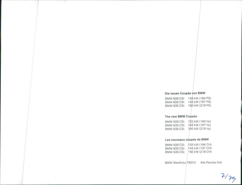 BMW 628 CSi - Vintage Photograph