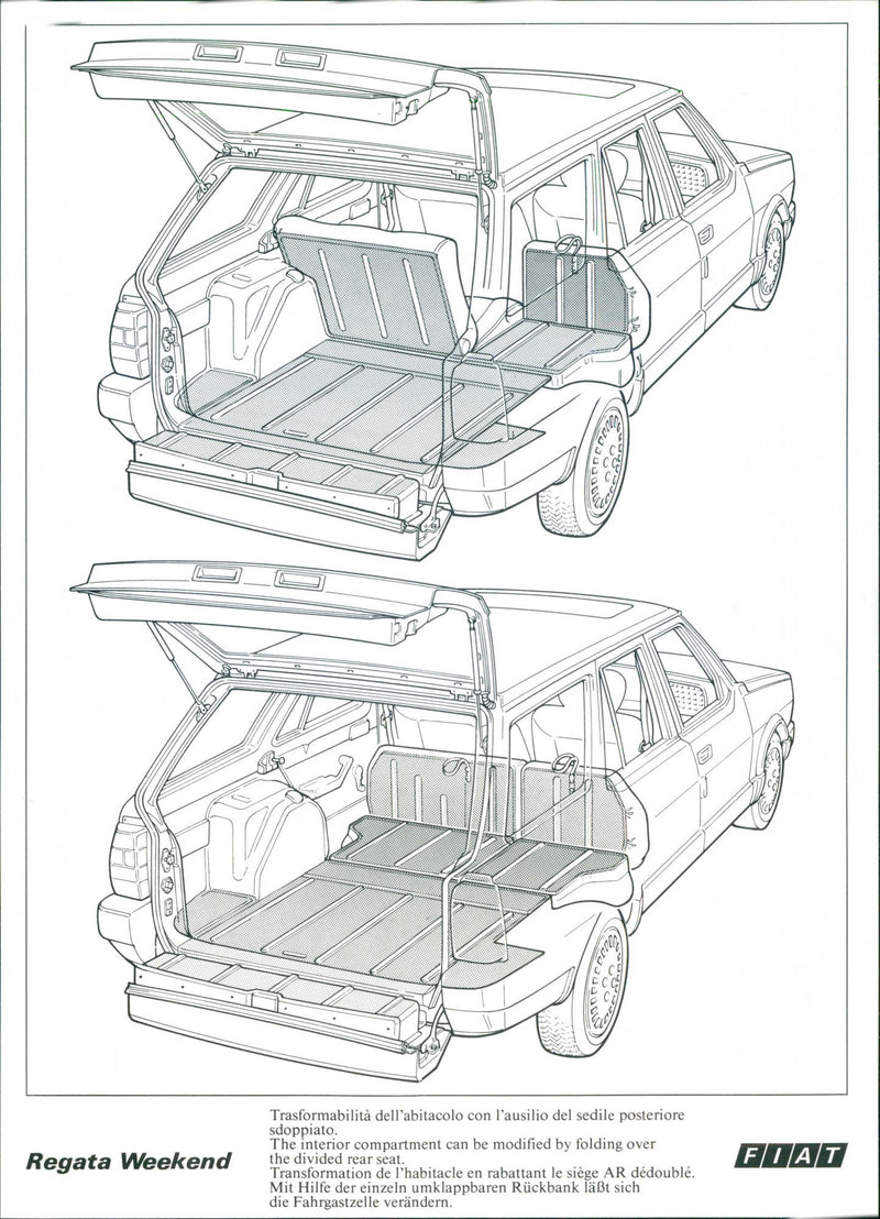 A view of rear side of the Regata Weekend car. - Vintage Photograph