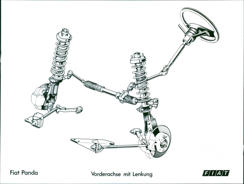 Fiat Panda Front Axle with Steering - Vintage Photograph