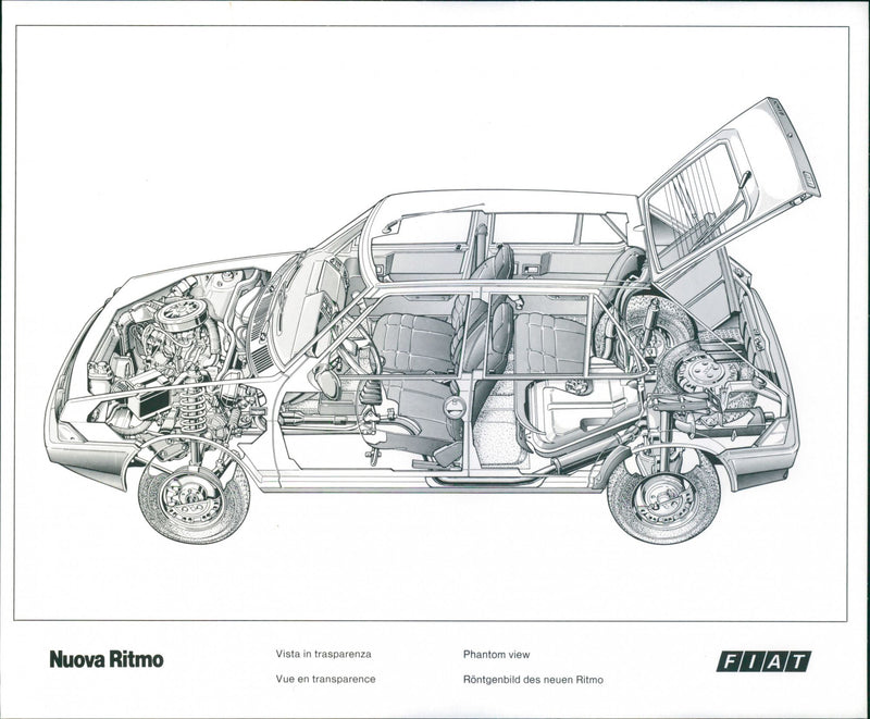 Nuova Ritmo car components - Vintage Photograph