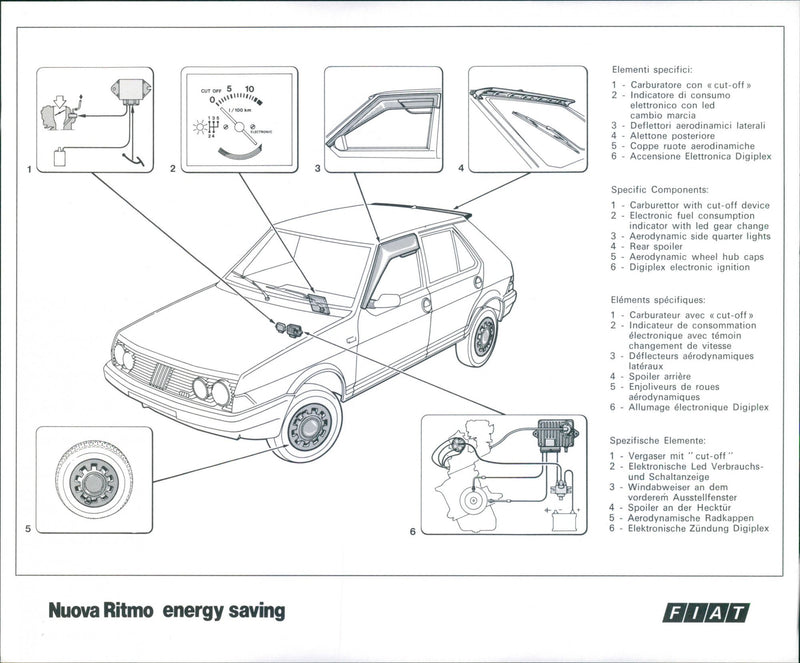 Fiat Nuova Ritmo energy saving - Vintage Photograph