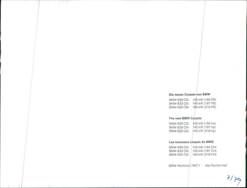 BMW 628 CSi - Vintage Photograph