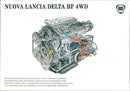 Lancia Delta HF 4WD's engine - Vintage Photograph