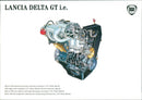 Lancia Delta GT i.e.'s engine - Vintage Photograph