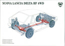 Lancia Delta HF 4WD's technical drawing - Vintage Photograph