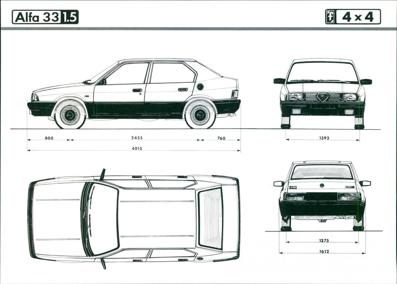 Alfa 33, 1.5 drawing - Vintage Photograph