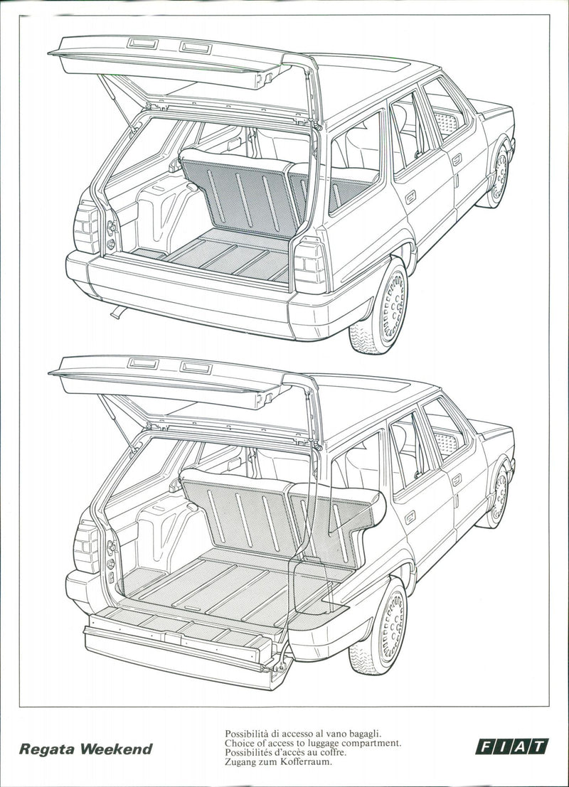 A view of rear side of the Regata Weekend car. - Vintage Photograph