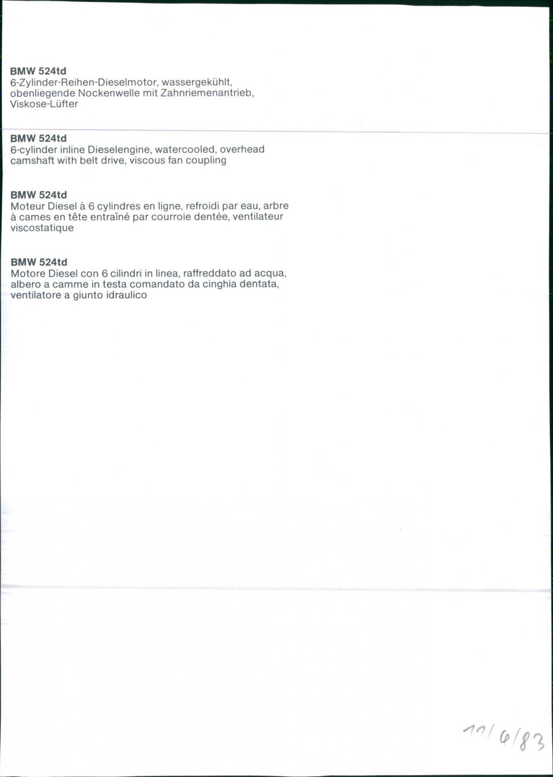 BMW 524td - Vintage Photograph