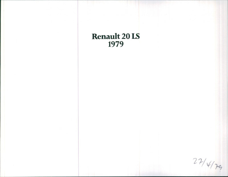 Renault 20. - Vintage Photograph