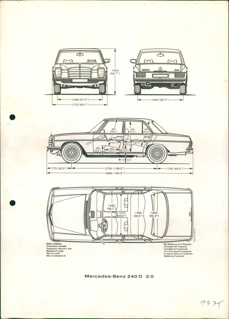 Mercedes-Benz 240 D 3.0 - Vintage Photograph