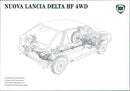 Lancia Delta HF 4WD's technical drawing - Vintage Photograph