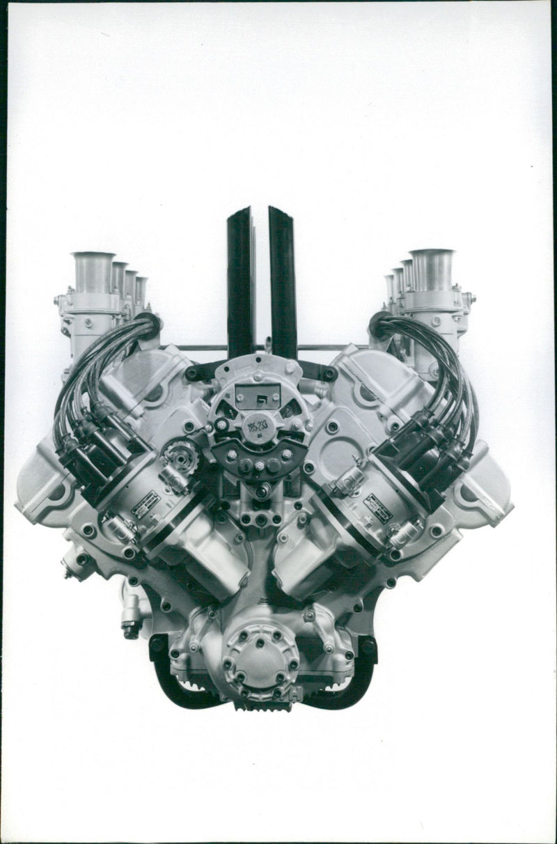 Fiat Abarth 2000 8V Engine - Vintage Photograph