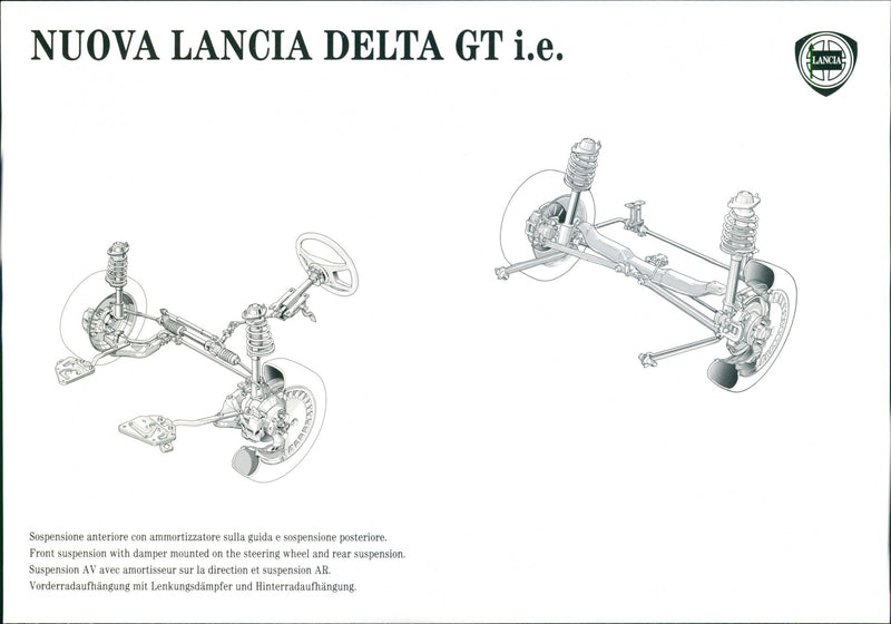 Lancia Delta GT i.e.'s suspension - Vintage Photograph