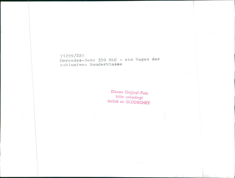 Mercedez Benz 350 SLC - Vintage Photograph