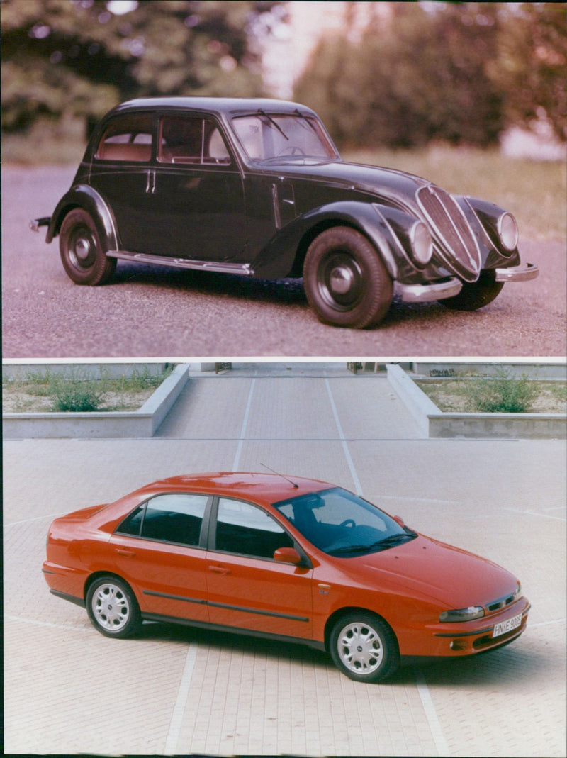 Fiat 1500 1935 and Fiat Marea - Vintage Photograph