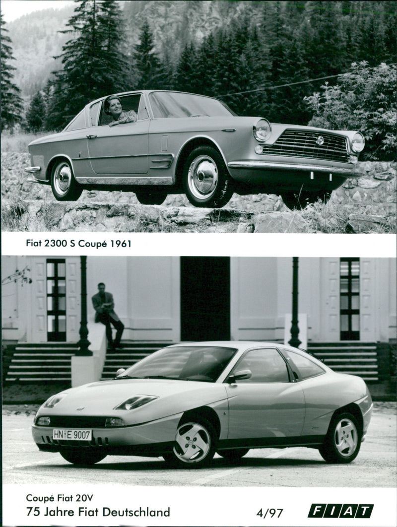 Fiat 2300 S Coupe 1961 and Coupe Fiat 20V - Vintage Photograph