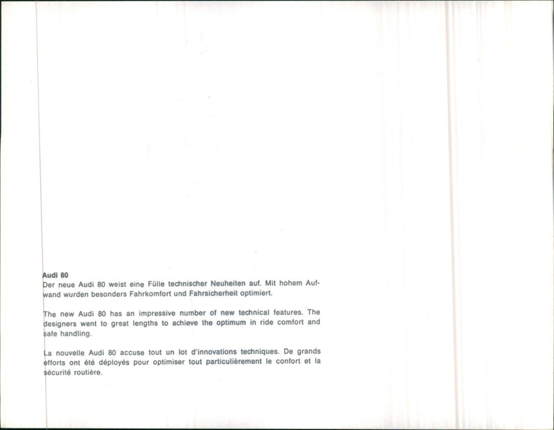 Audi 80 - Vintage Photograph