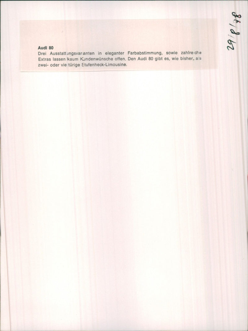 Audi 80 - Vintage Photograph