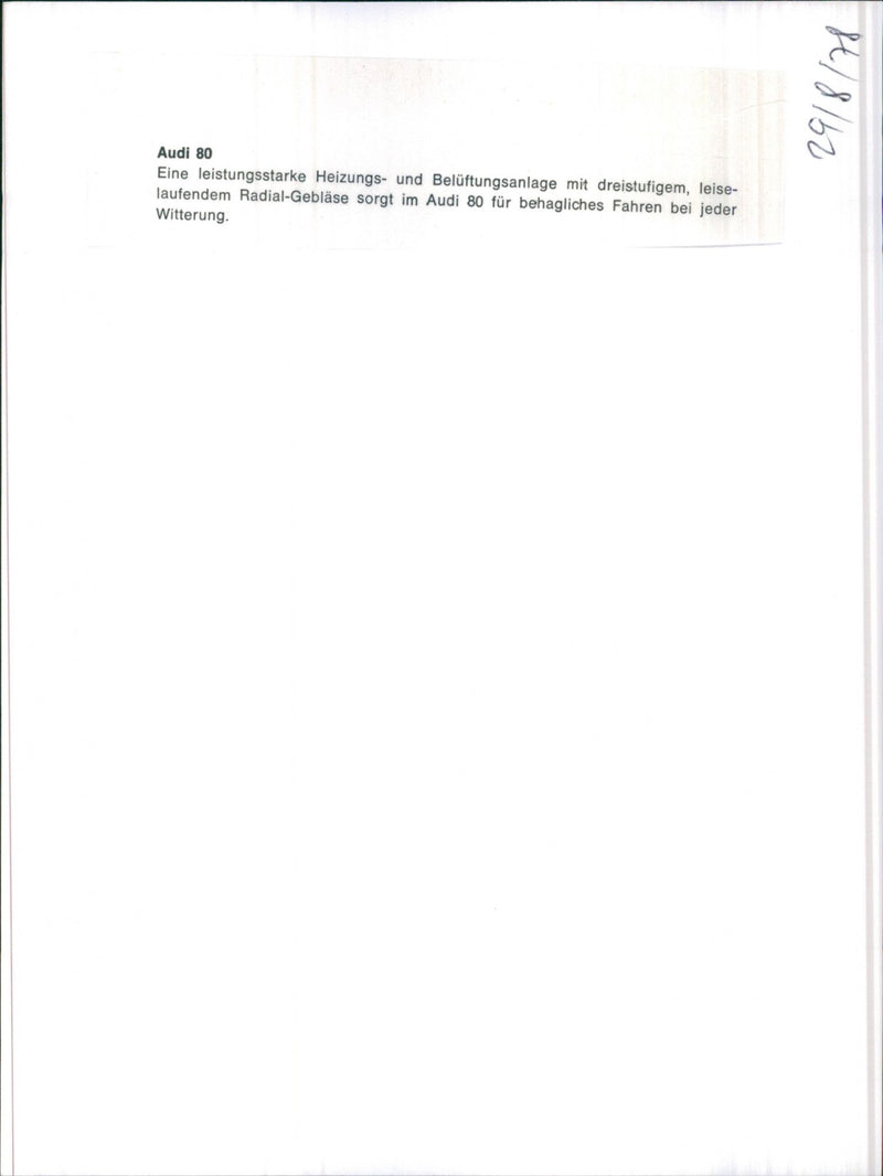 Audi 80 - Vintage Photograph