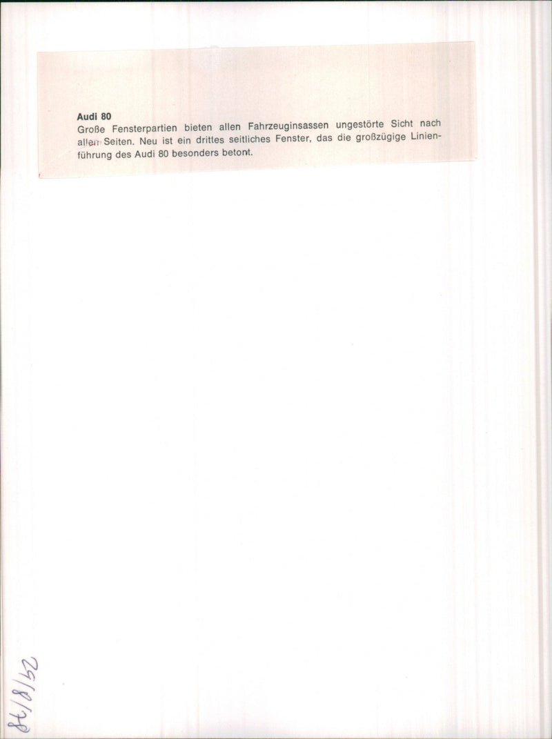 Audi 80 - Vintage Photograph