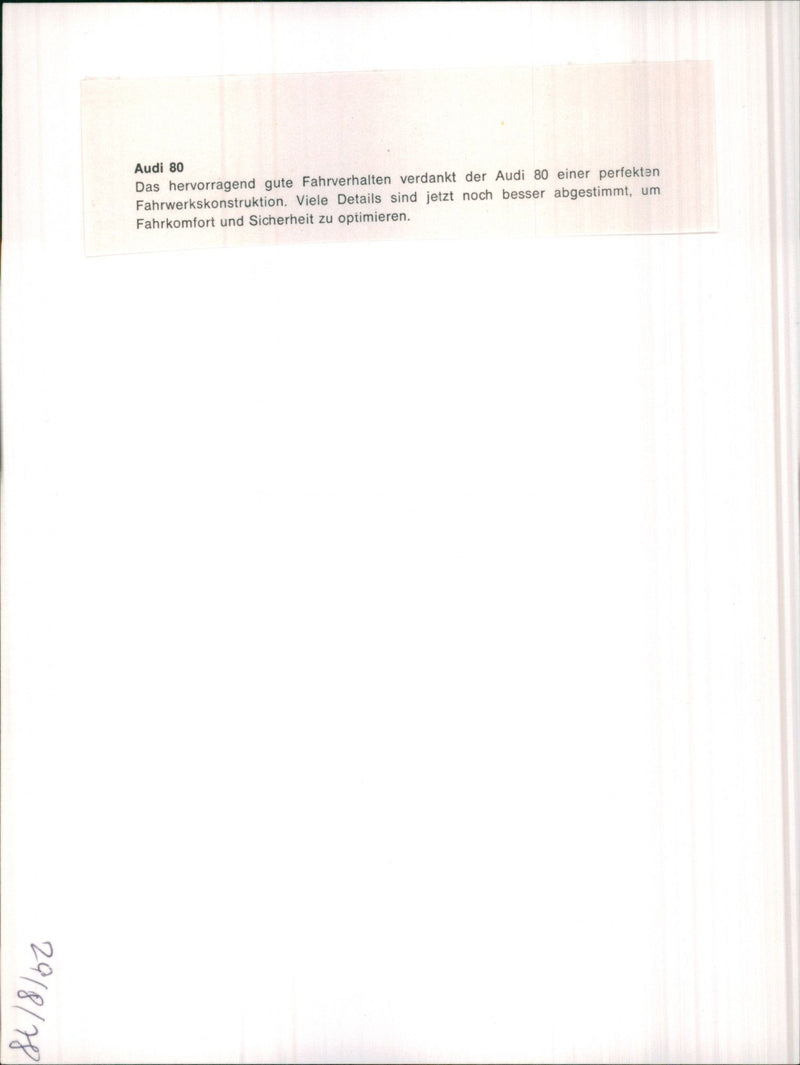 Audi 80 - Vintage Photograph