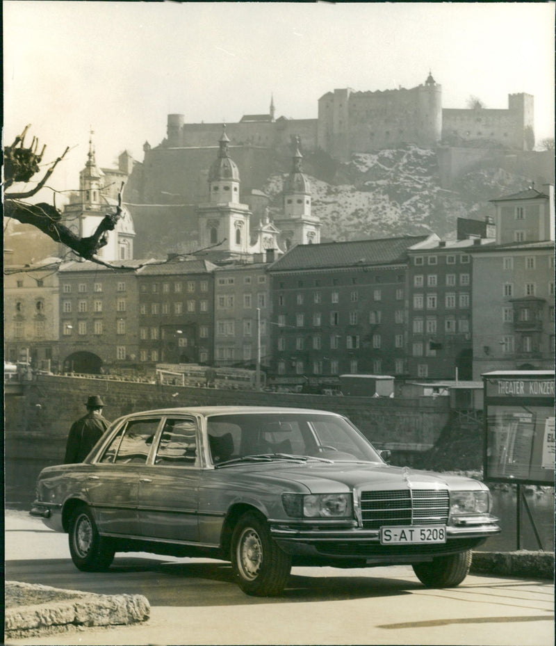 Mercedes-Benz 450 SEL in Salzburg. - Vintage Photograph