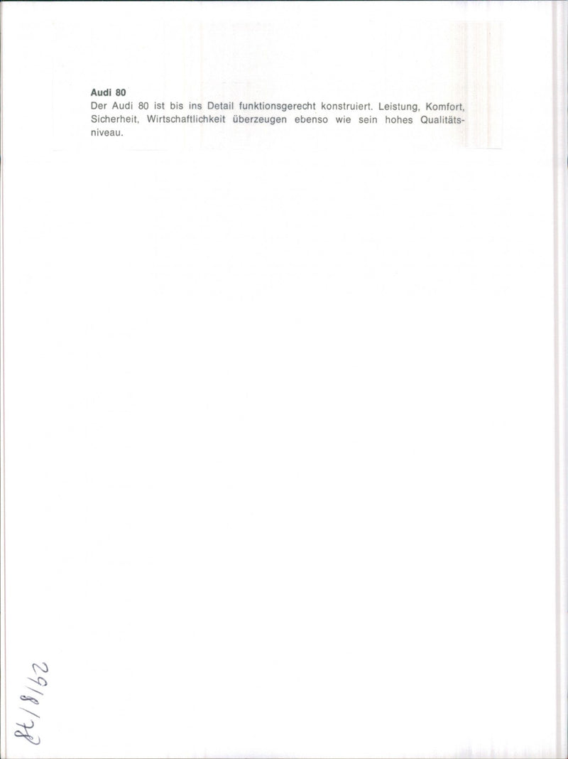 Audi 80 - Vintage Photograph