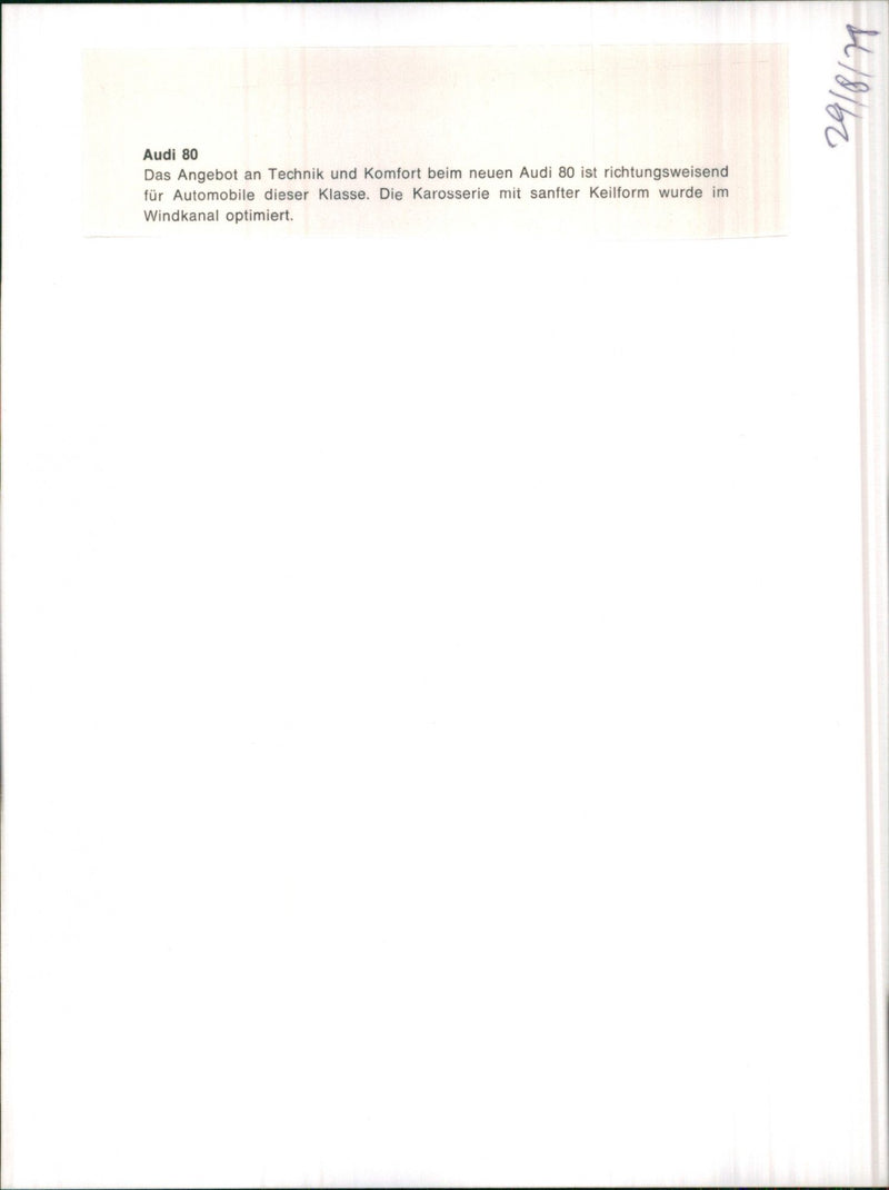 Audi 80 - Vintage Photograph