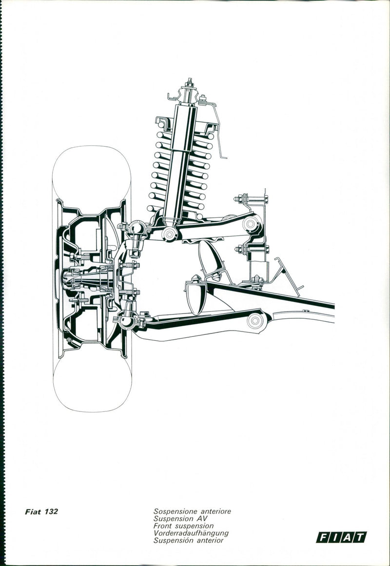 Fiat 132 Front Suspension - Vintage Photograph