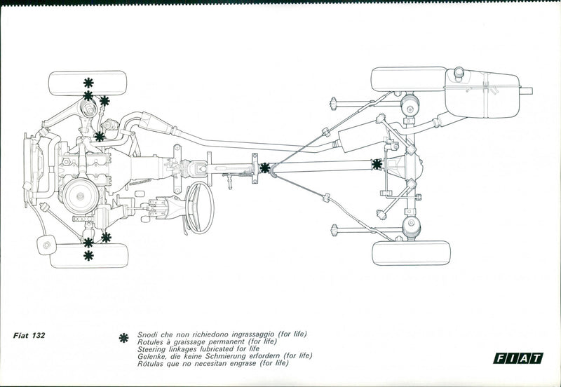 Fiat 132 Steering Linkages Lubricated - Vintage Photograph