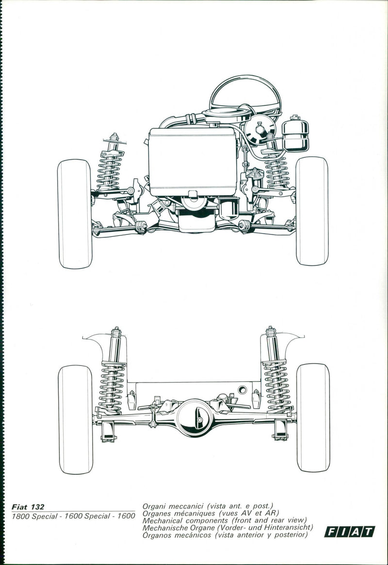 Fiat 132 Special Mechanical Components - Vintage Photograph