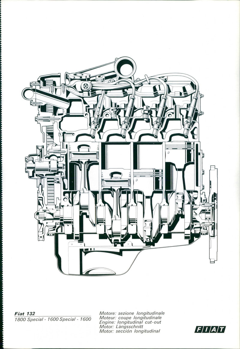 Fiat132 Special Engine - Vintage Photograph