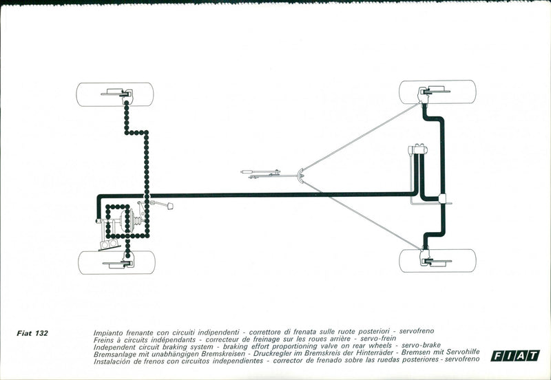 1972 Fiat 132 Independent Circuit Brakes - Vintage Photograph