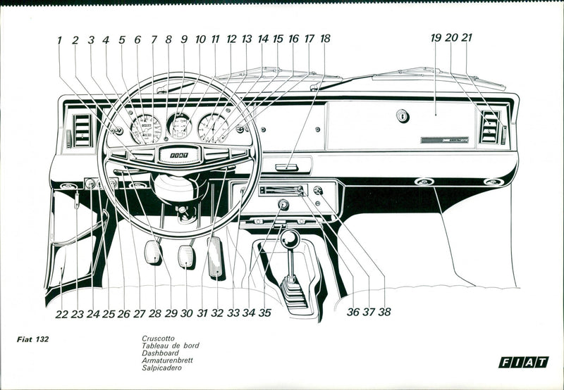 1972 Fiat 132 Dashboard - Vintage Photograph