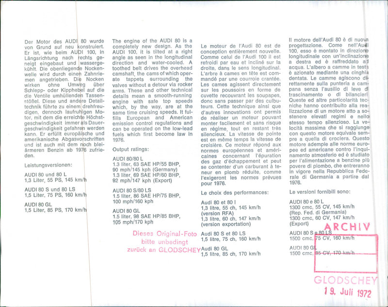 Audi 80 - Vintage Photograph